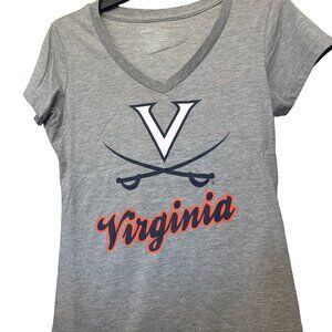 UVA University of Virginia Cavaliers Designed in LA Women's V-Neck Tee Shirt, Sm